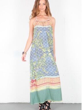 clover canyon maxi dress Clover Canyon Maxi Dress Womens XS Sleeveless Racerback Boho Print Made in  USA